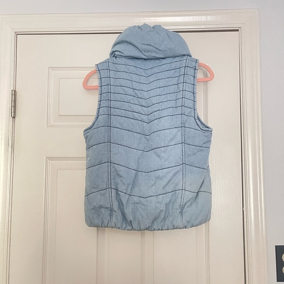 Anthropologie Chambray Puffer Vest EUC sz Small - Picture 8 of 8